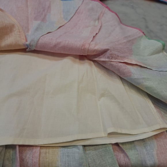 New Crosby Lucy Dress XS Pink Watercolor Abstract Linen Spring Easter Retail$268 - Picture 10 of 10